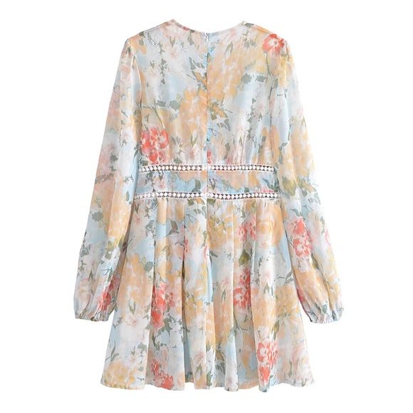 Floral Boho V-Neck Short Sleeve Mini Dress main image 0
